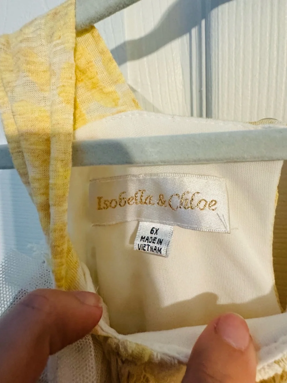 Isobella & Chloe Cream and Yellow Lace Ruffle Sundress